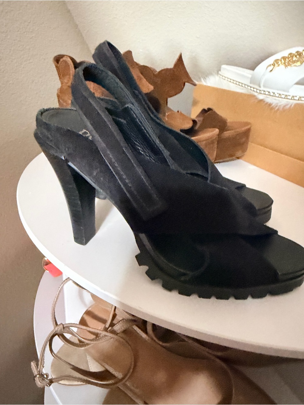 Pedro Garcia Black Suede Sandals